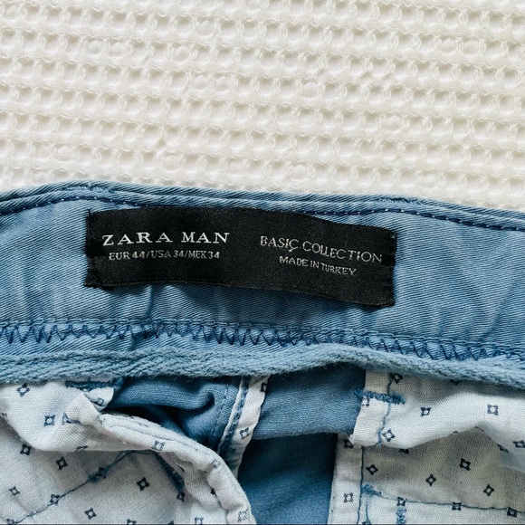 ZARA MAN Blue Chinos Pants Size 34 Smart Casual Office Work Corporate Event - Picture 9 of 9